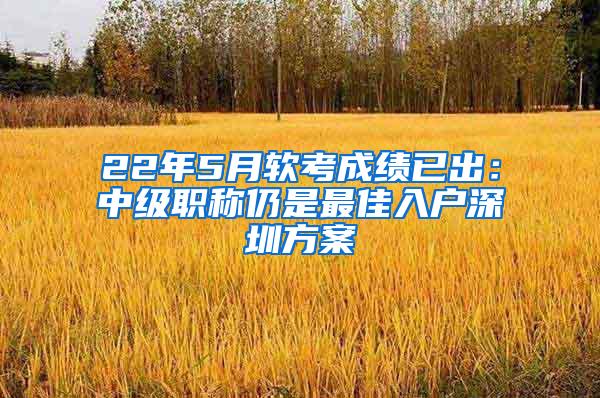 22年5月软考成绩已出：中级职称仍是最佳入户深圳方案