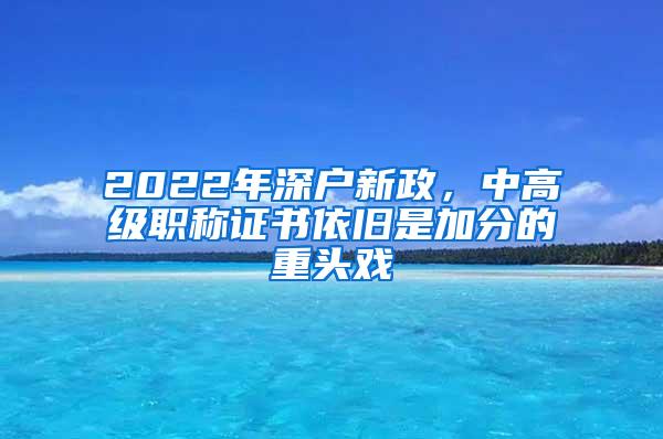 2022年深户新政，中高级职称证书依旧是加分的重头戏