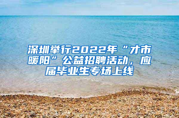 深圳举行2022年“才市暖阳”公益招聘活动，应届毕业生专场上线