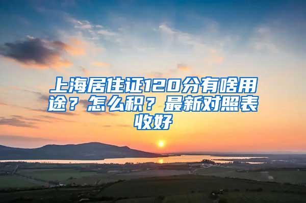 上海居住证120分有啥用途？怎么积？最新对照表收好