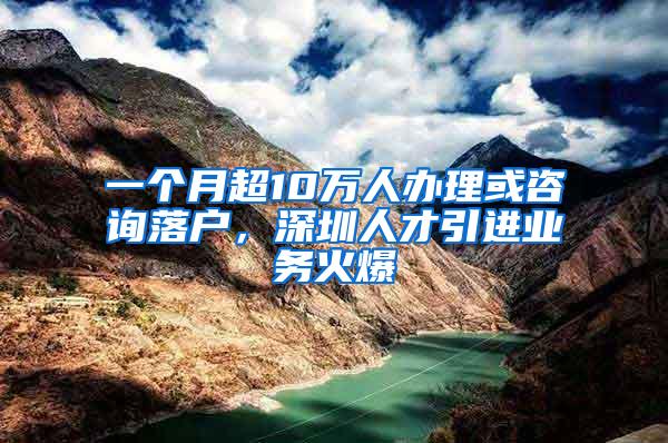 一个月超10万人办理或咨询落户，深圳人才引进业务火爆