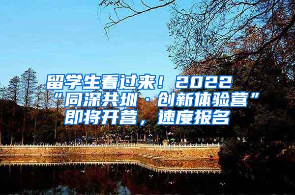 留学生看过来！2022“同深共圳·创新体验营”即将开营，速度报名