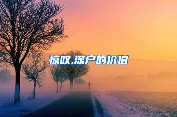 惊叹,深户的价值