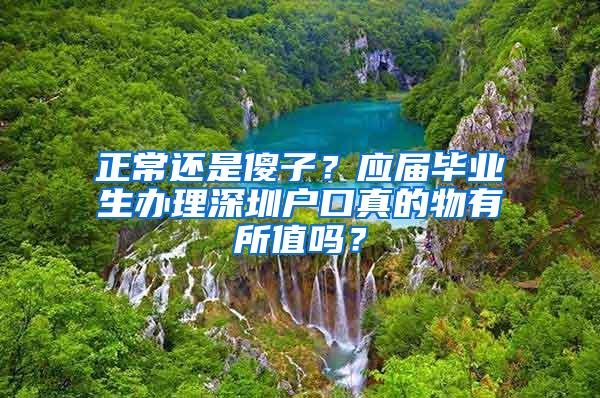 正常还是傻子？应届毕业生办理深圳户口真的物有所值吗？