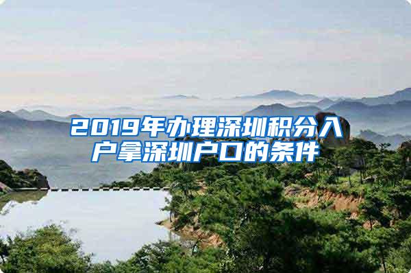 2019年办理深圳积分入户拿深圳户口的条件