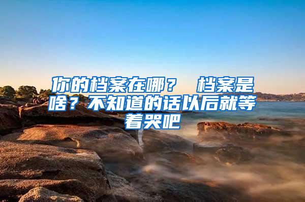 你的档案在哪？ 档案是啥？不知道的话以后就等着哭吧