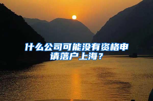 什么公司可能没有资格申请落户上海？