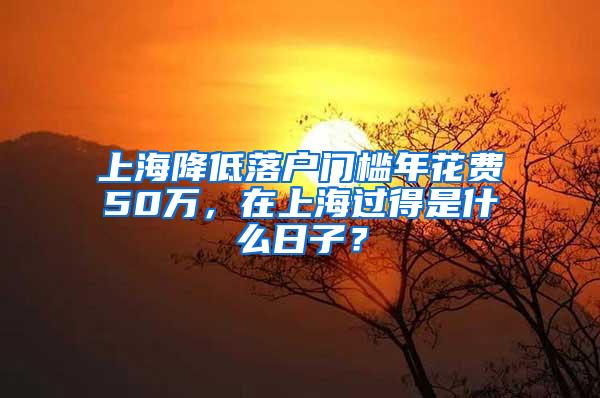 上海降低落户门槛年花费50万，在上海过得是什么日子？