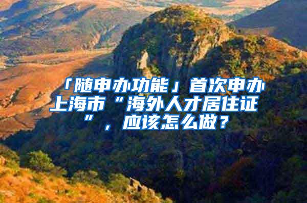 「随申办功能」首次申办上海市“海外人才居住证”，应该怎么做？