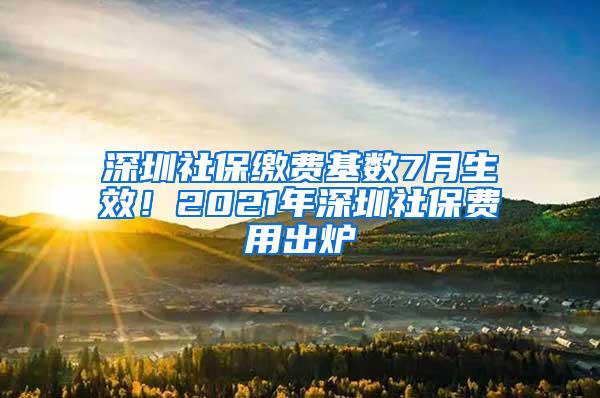 深圳社保缴费基数7月生效！2021年深圳社保费用出炉