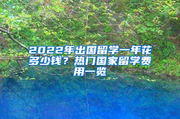 2022年出国留学一年花多少钱？热门国家留学费用一览