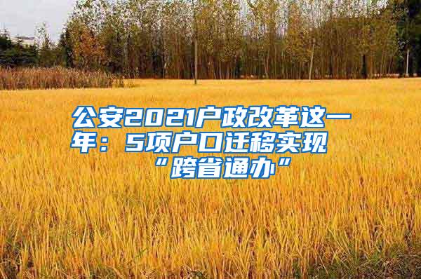 公安2021户政改革这一年：5项户口迁移实现“跨省通办”