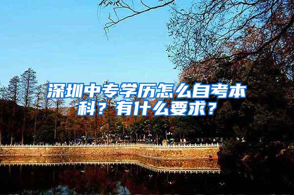 深圳中专学历怎么自考本科？有什么要求？