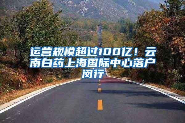 运营规模超过100亿！云南白药上海国际中心落户闵行