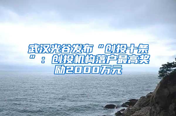 武汉光谷发布“创投十条”：创投机构落户最高奖励2000万元