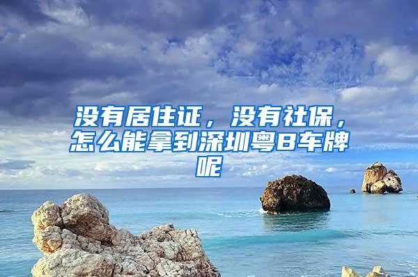 没有居住证，没有社保，怎么能拿到深圳粤B车牌呢