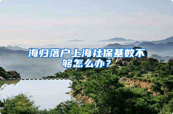 海归落户上海社保基数不够怎么办？