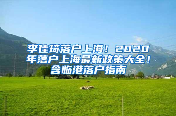 李佳琦落户上海！2020年落户上海最新政策大全！含临港落户指南