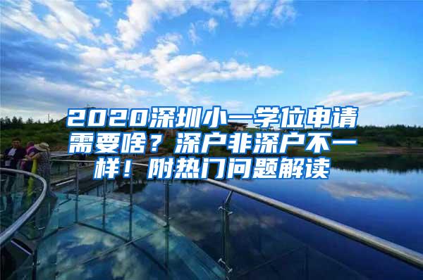 2020深圳小一学位申请需要啥？深户非深户不一样！附热门问题解读