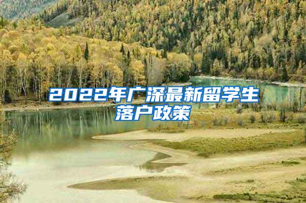 2022年广深最新留学生落户政策