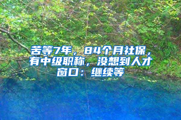 苦等7年，84个月社保，有中级职称，没想到人才窗口：继续等