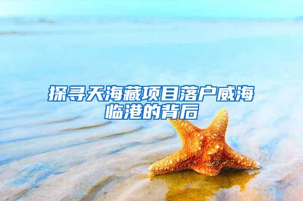 探寻天海藏项目落户威海临港的背后