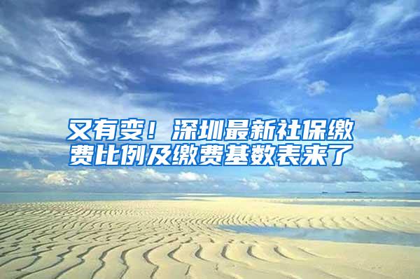 又有变！深圳最新社保缴费比例及缴费基数表来了