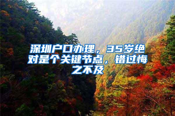 深圳户口办理，35岁绝对是个关键节点，错过悔之不及