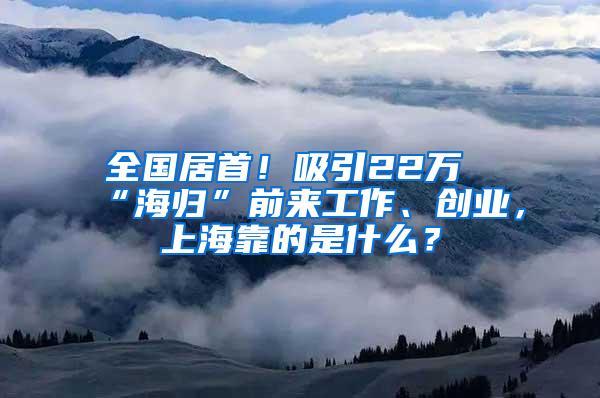 全国居首！吸引22万“海归”前来工作、创业，上海靠的是什么？