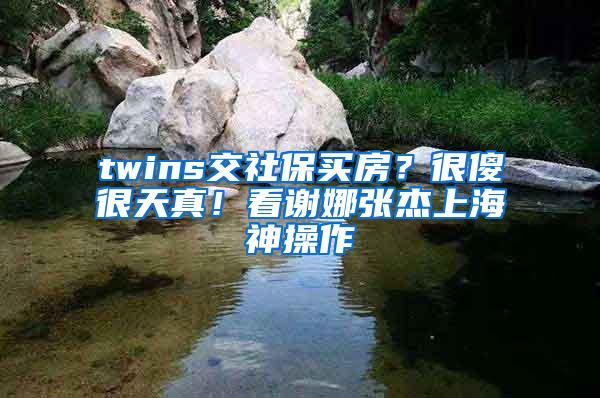 twins交社保买房？很傻很天真！看谢娜张杰上海神操作