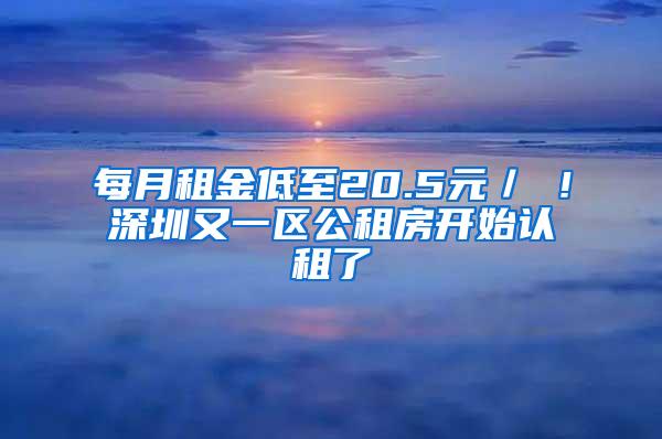 每月租金低至20.5元／㎡！深圳又一区公租房开始认租了