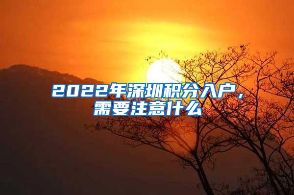 2022年深圳积分入户，需要注意什么