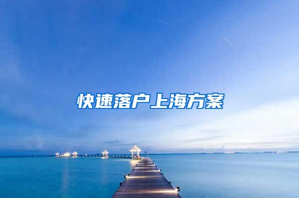 快速落户上海方案