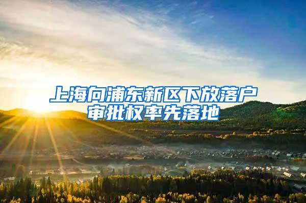 上海向浦东新区下放落户审批权率先落地