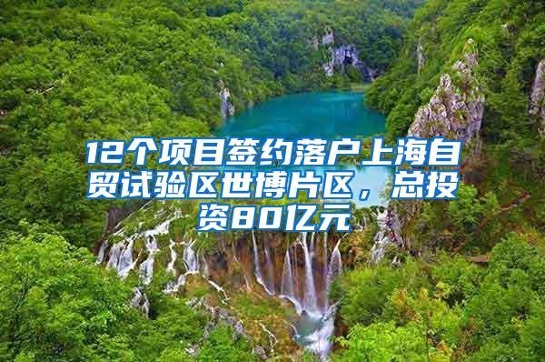 12个项目签约落户上海自贸试验区世博片区，总投资80亿元