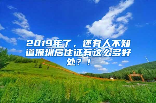 2019年了，还有人不知道深圳居住证有这么多好处？！