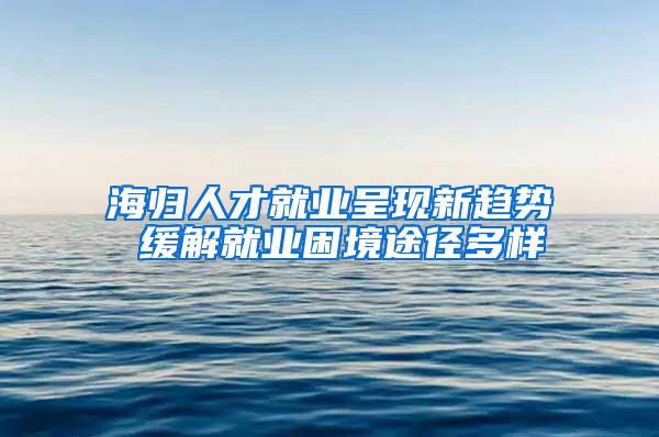 海归人才就业呈现新趋势 缓解就业困境途径多样