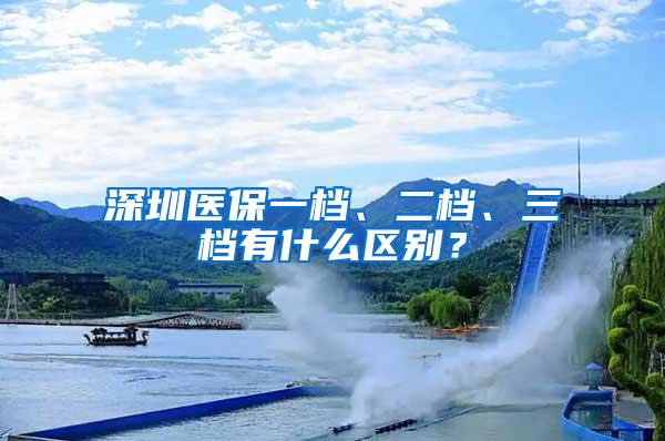 深圳医保一档、二档、三档有什么区别？