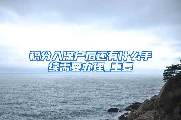 积分入深户后还有什么手续需要办理_重复