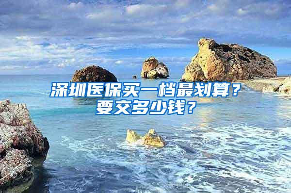 深圳医保买一档最划算？要交多少钱？