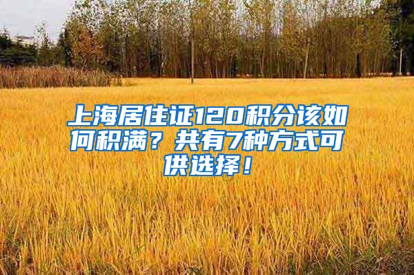 上海居住证120积分该如何积满？共有7种方式可供选择！