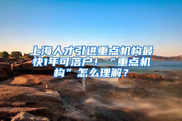 上海人才引进重点机构最快1年可落户！“重点机构”怎么理解？