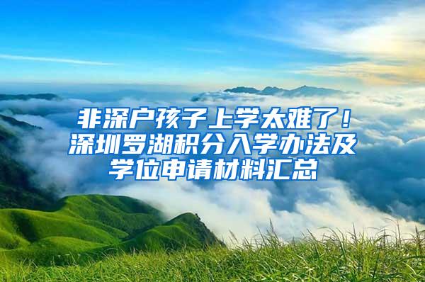 非深户孩子上学太难了！深圳罗湖积分入学办法及学位申请材料汇总