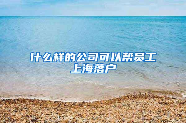 什么样的公司可以帮员工上海落户