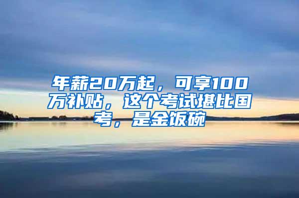 年薪20万起，可享100万补贴，这个考试堪比国考，是金饭碗