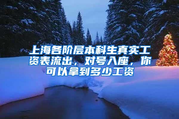 上海各阶层本科生真实工资表流出，对号入座，你可以拿到多少工资