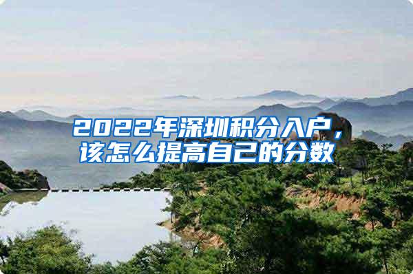 2022年深圳积分入户，该怎么提高自己的分数