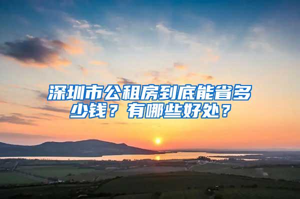 深圳市公租房到底能省多少钱？有哪些好处？