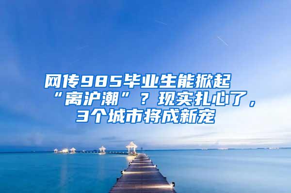 网传985毕业生能掀起“离沪潮”？现实扎心了，3个城市将成新宠