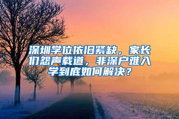 深圳学位依旧紧缺，家长们怨声载道，非深户难入学到底如何解决？